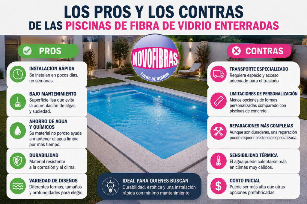 Los pros y los contras de las piscinas de fibra de vidrio enterradas