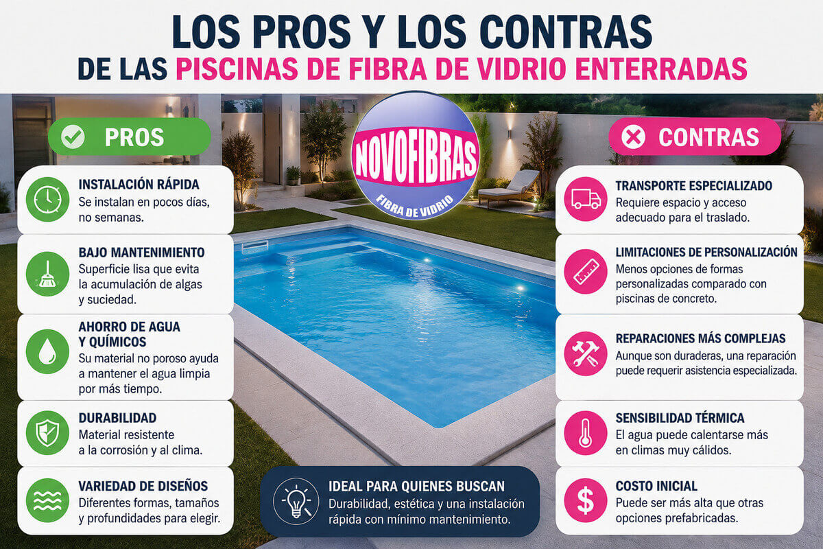 Los pros y los contras de las piscinas de fibra de vidrio enterradas